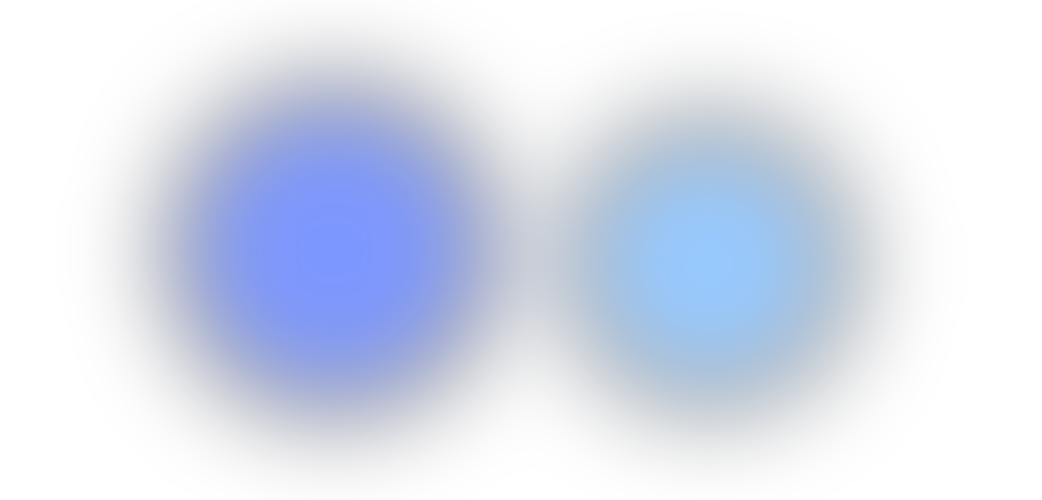 Two blurred blue spheres
