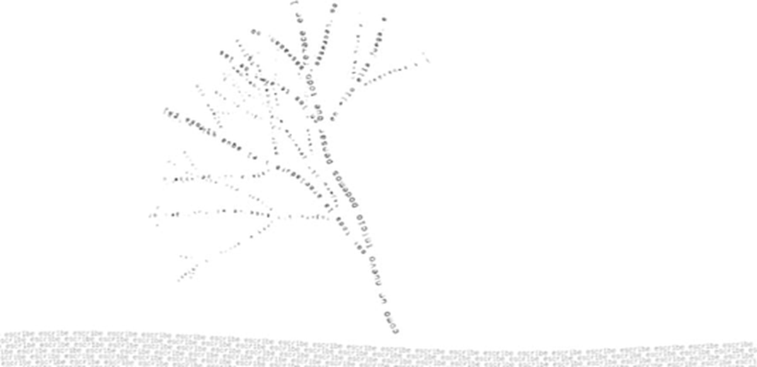 Arborescencia programada: a tree drawn with words